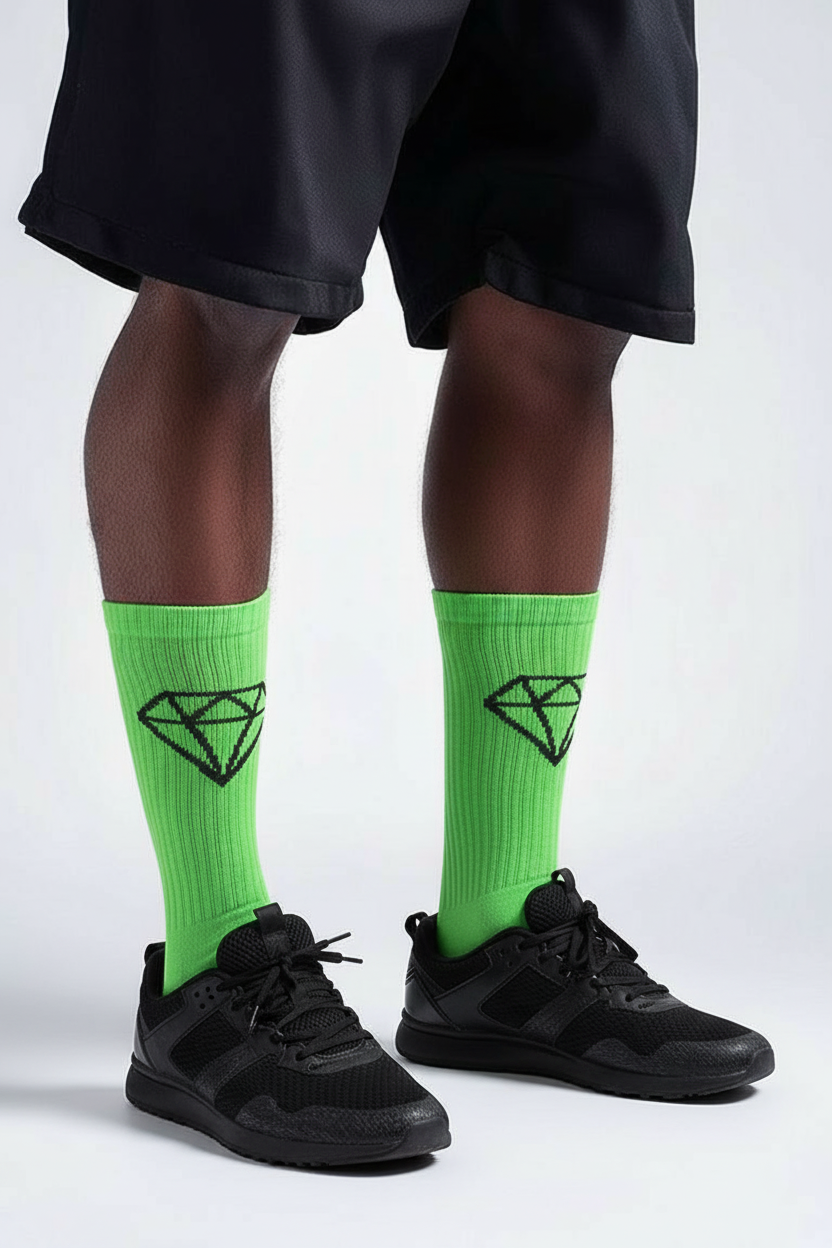 Green logo socks
